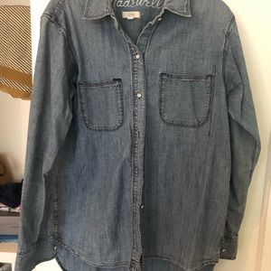 Great shape. Madewell denim button down shirt.